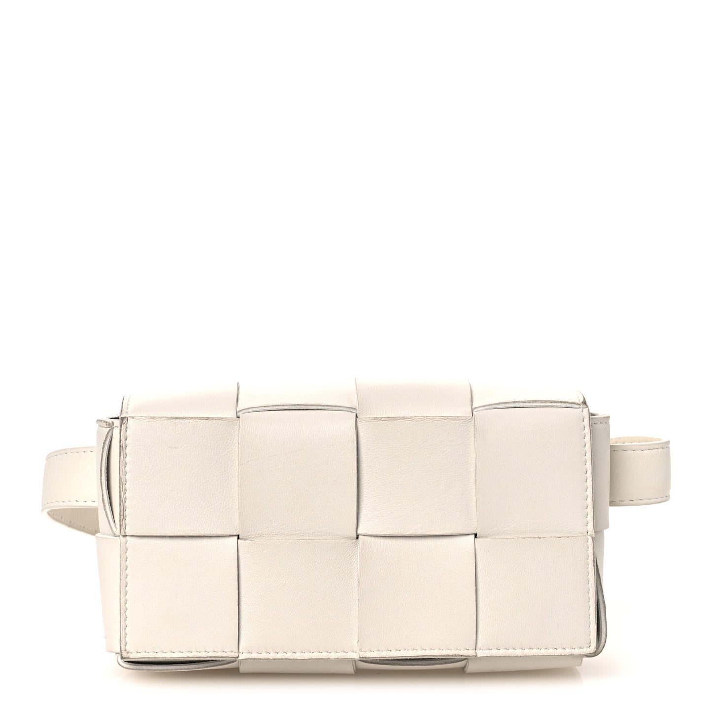 Nappa Maxi Intreccio The Belt Cassette Bag White