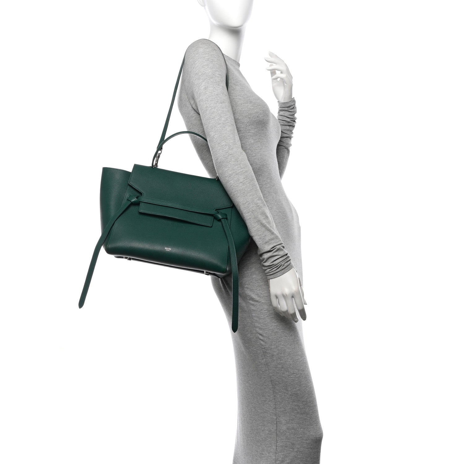 Celine Grained Calfskin Mini Belt Bag Light Emerald 2 of 12