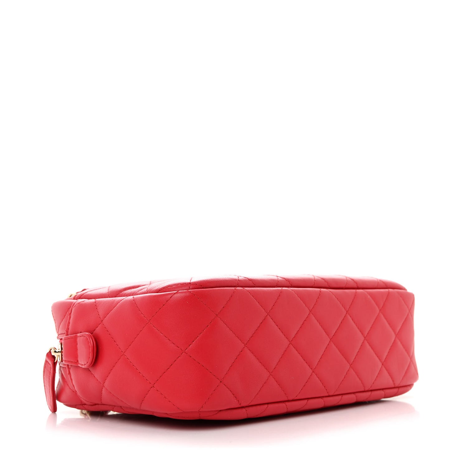 Lambskin Quilted Camera Case Dark Pink