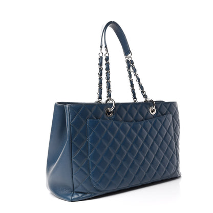 Chanel Caviar Quilted XL Grand Shopping Tote GST Dark Blue 3 of 12