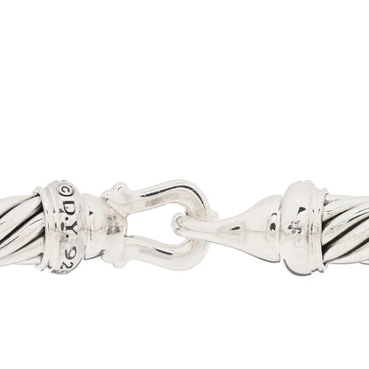 David Yurman Sterling Silver Diamond 5mm Cable Buckle Bracelet 3 of 3