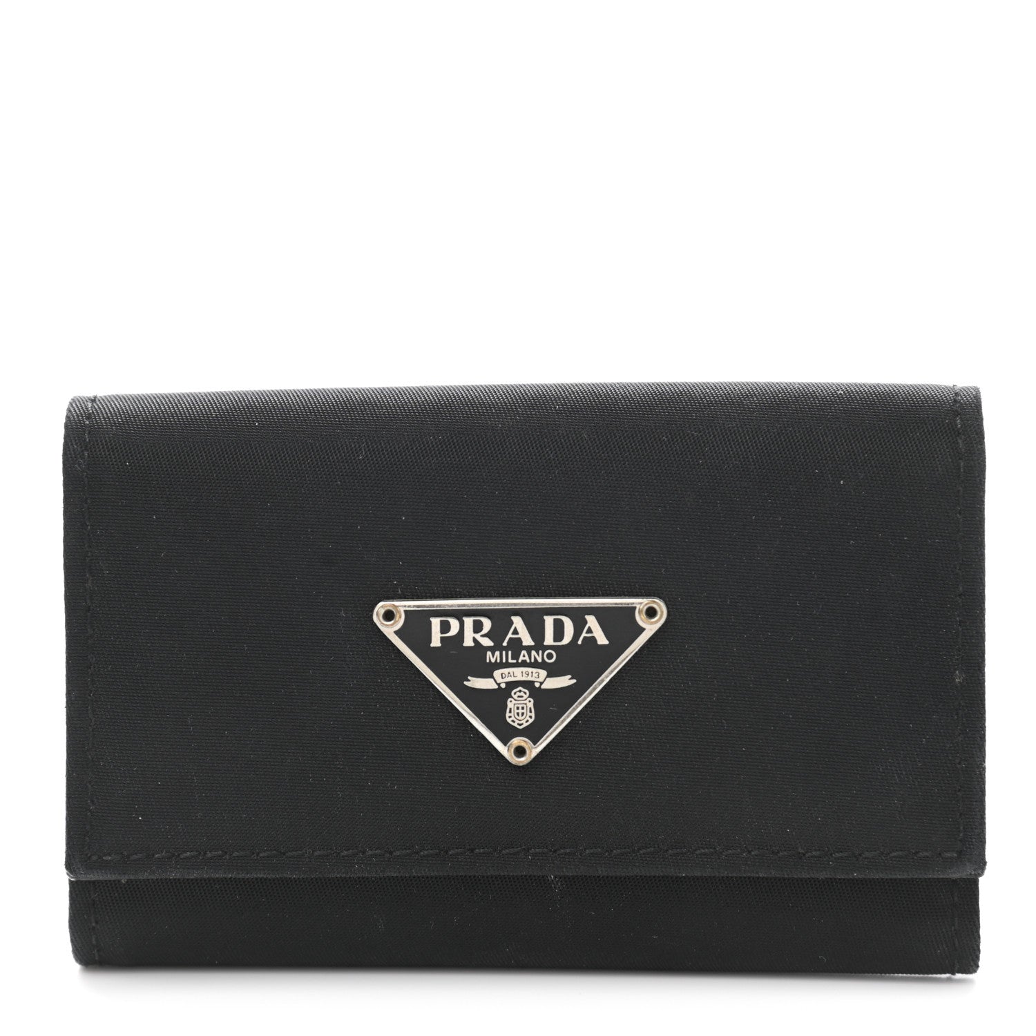 Prada Tessuto Nylon 6 Key Holder Black 1 of 10