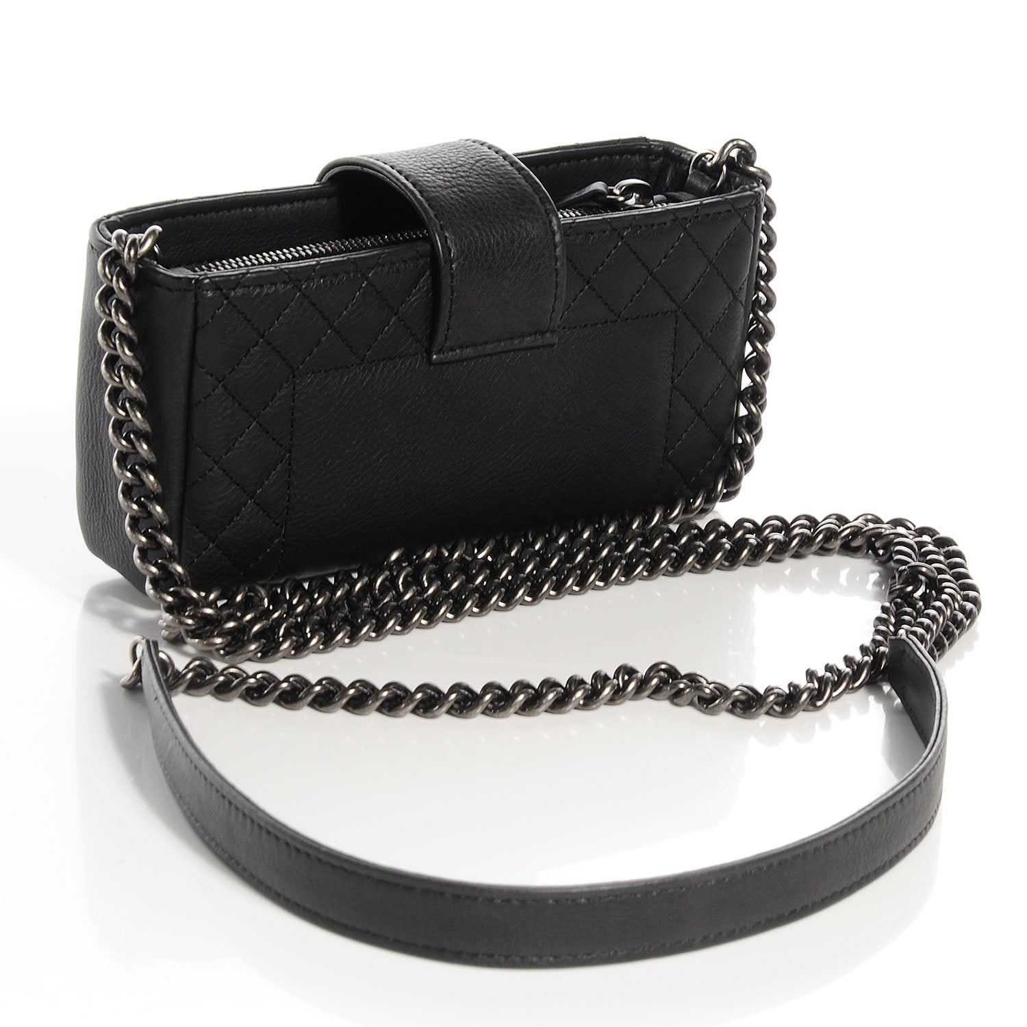 Chanel Calfskin Boy Reverso Mini Pochette Black 3 of 9