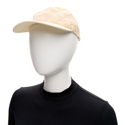 Gucci Mesh GG Monogram Shivali Baseball Hat XL Cream Ivory 2 of 8