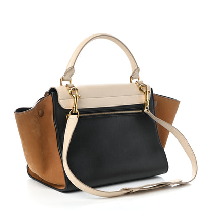 Celine Smooth Calfskin Suede Small Tri-Color Trapeze White 3 of 9