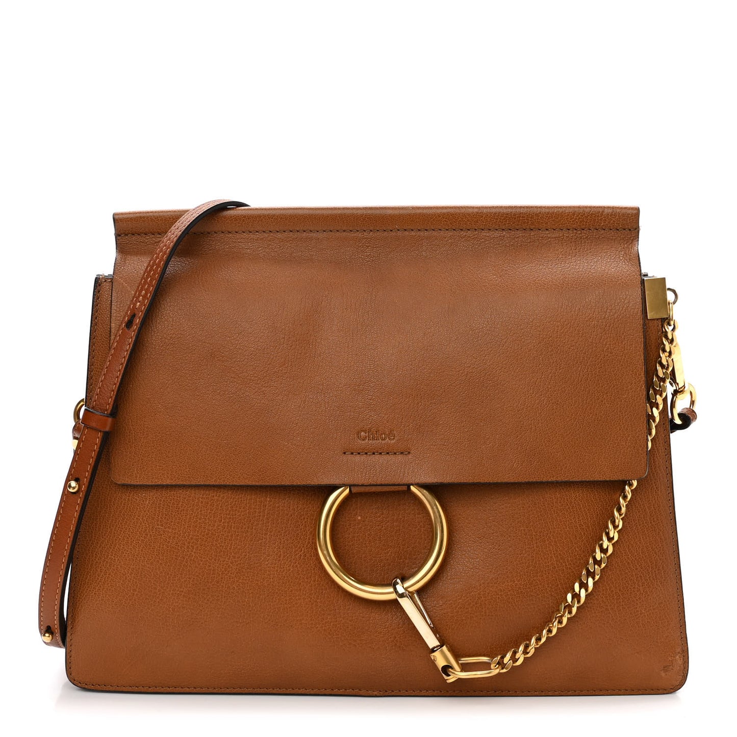 Goatskin Medium Faye Shoulder Bag Caramel