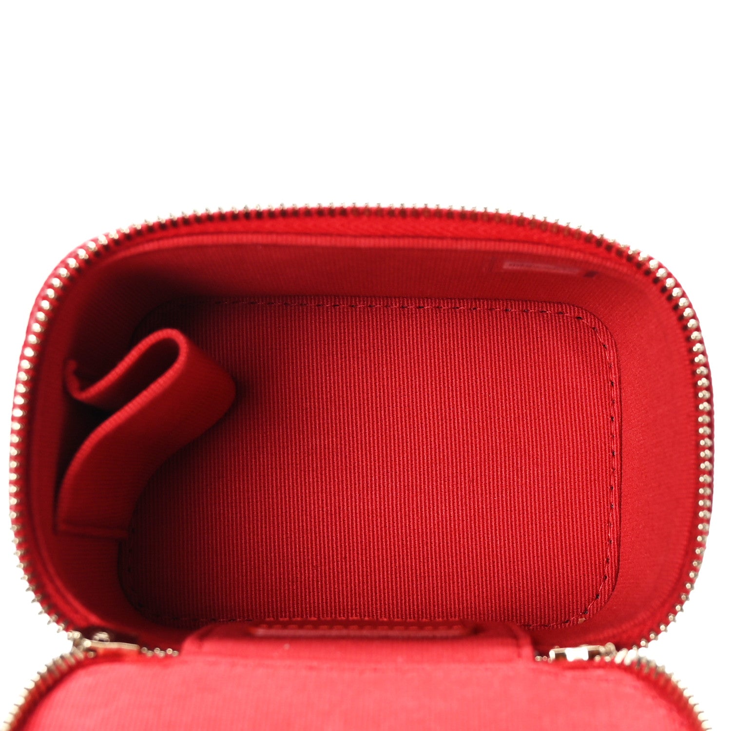 Chanel Caviar Quilted Mini Vanity Case With Chain Red 5 of 11