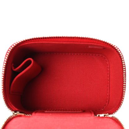 Chanel Caviar Quilted Mini Vanity Case With Chain Red 5 of 11