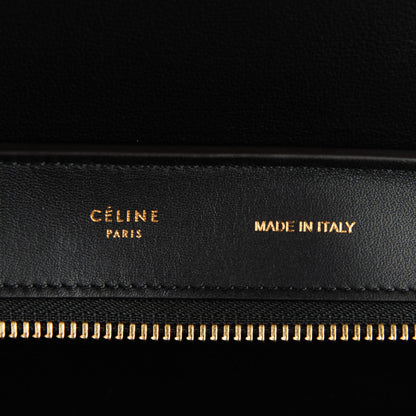 Celine Nubuck Crocodile Embossed Medium Trapeze Navy 5 of 8