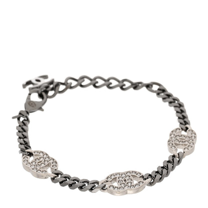 Chanel Crystal CC Chain Bracelet Silver 1 of 5