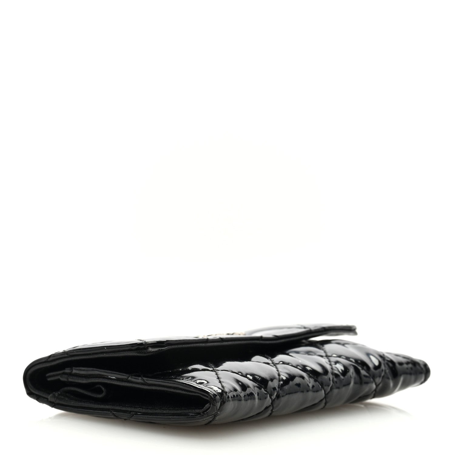 Chanel Patent Quilted Flap Card Holder Black 4 of 7