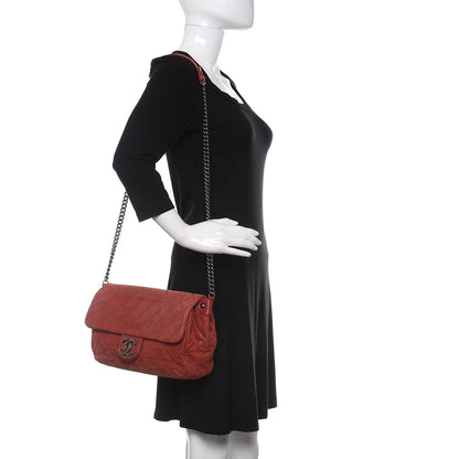 Chanel Iridescent Calfskin Large Coco Daily Flap Red 2 of 11