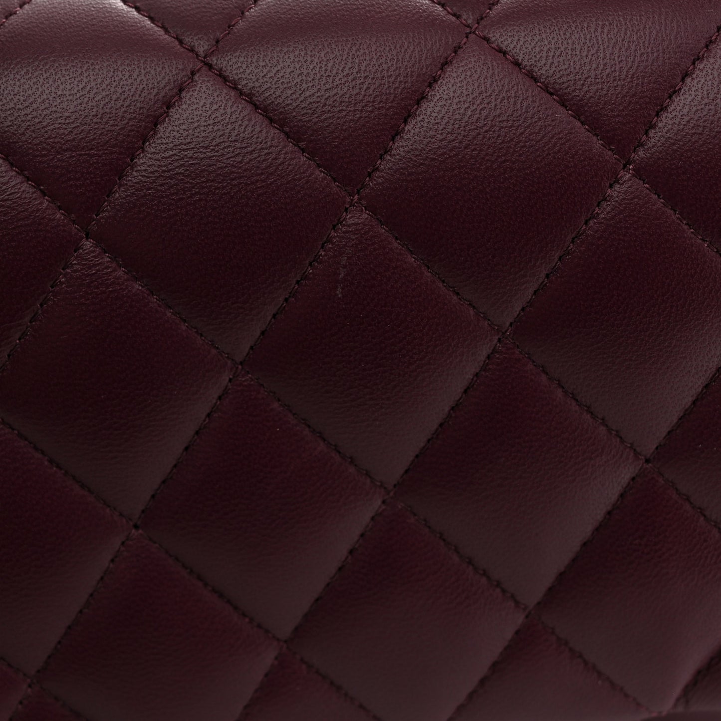Lambskin Quilted Medium Double Flap Burgundy