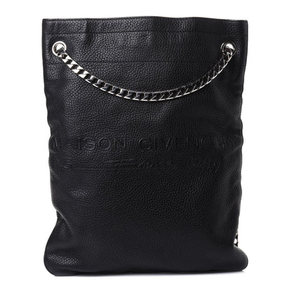 Givenchy Pebbled Calfskin Large HDG Flat Tote Black 1 of 10