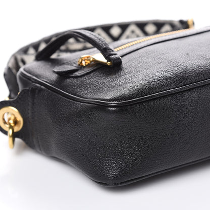 Miu Miu Goatskin Madras Crossbody Bag Black 7 of 10