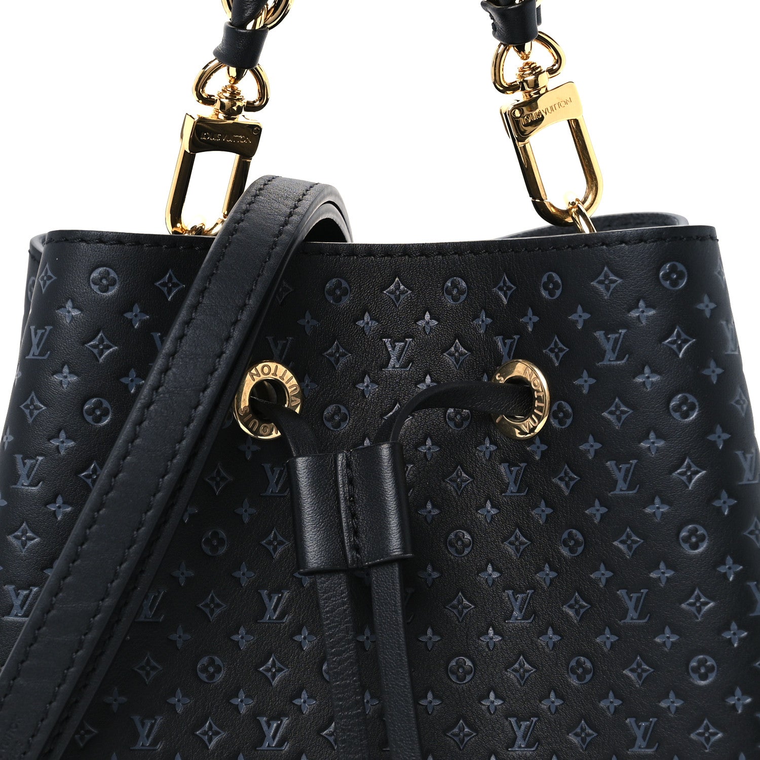 Louis Vuitton Calfskin Nanogram Embossed Neonoe BB Black 8 of 10