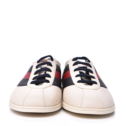 Gucci Calfskin Mens Web Falacer Sneakers 7 White Blue 2 of 10