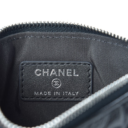 Chanel Goatskin Camellia Embossed Cosmetic Pouch Anthracite 6 of 8