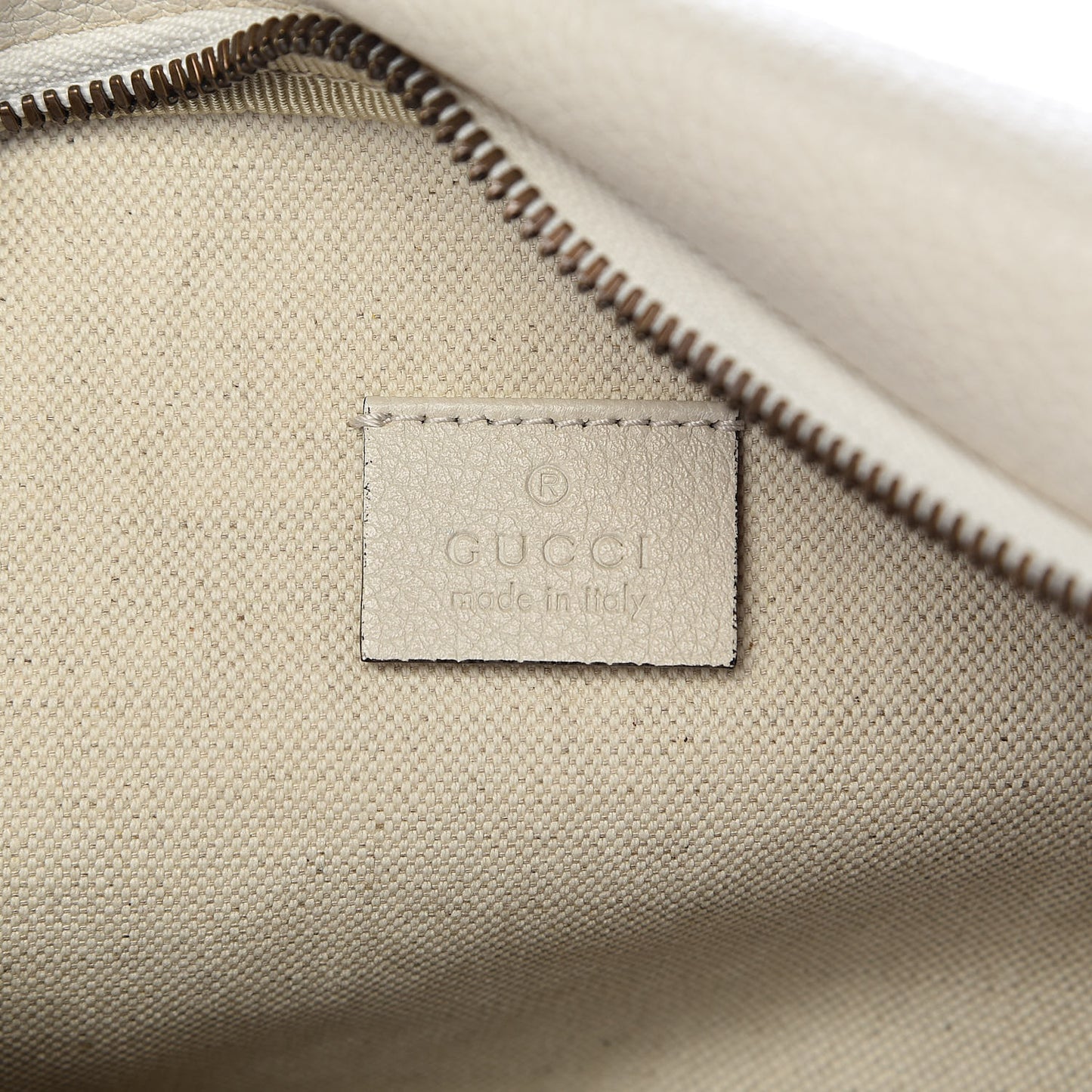 Grained Calfskin Logo Belt Bag White