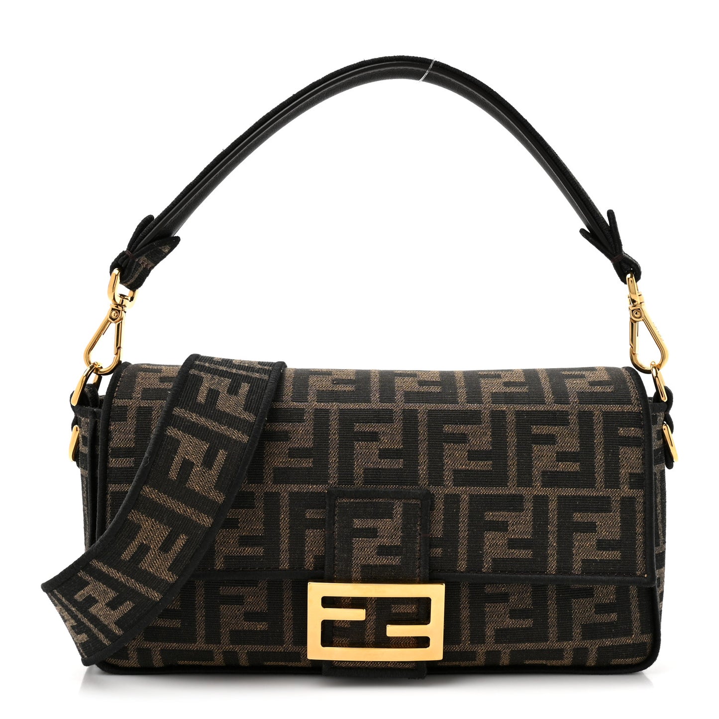 Fabric Jacquard FF 1974 Medium Baguette Tobacco Moro Black