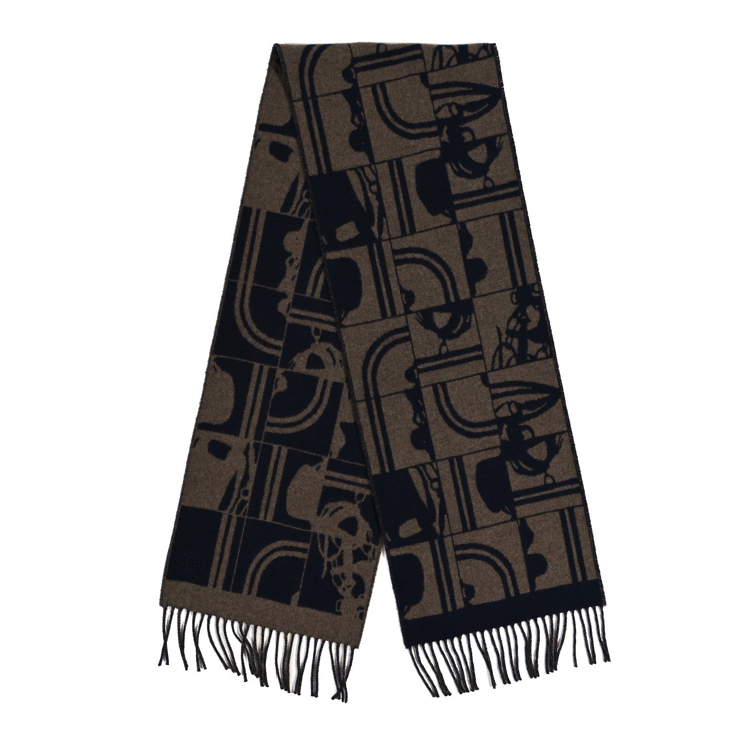 Hermes Cashmere Brides de Gala en Desordre Muffler Marine Etoupe 2 of 4
