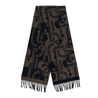 Hermes Cashmere Brides de Gala en Desordre Muffler Marine Etoupe 2 of 4