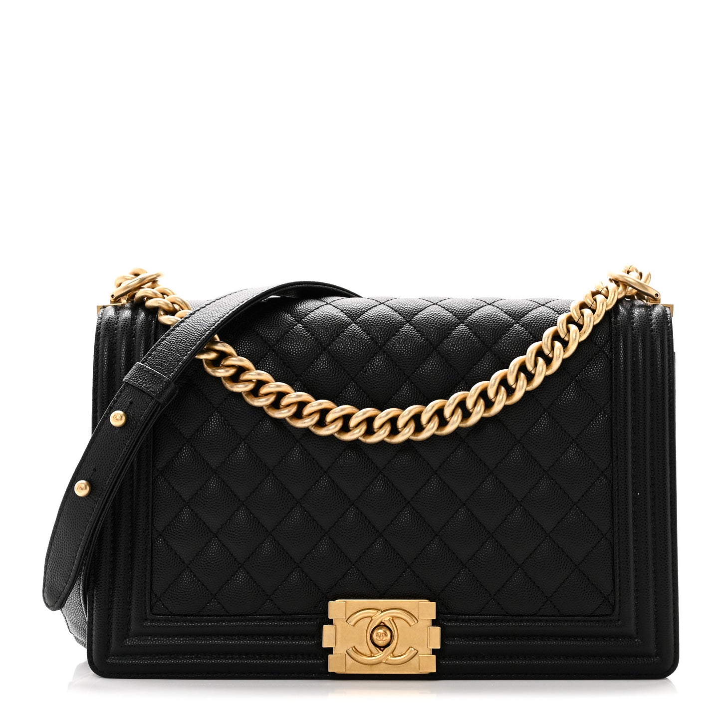 Caviar Quilted New Medium Boy Flap Black