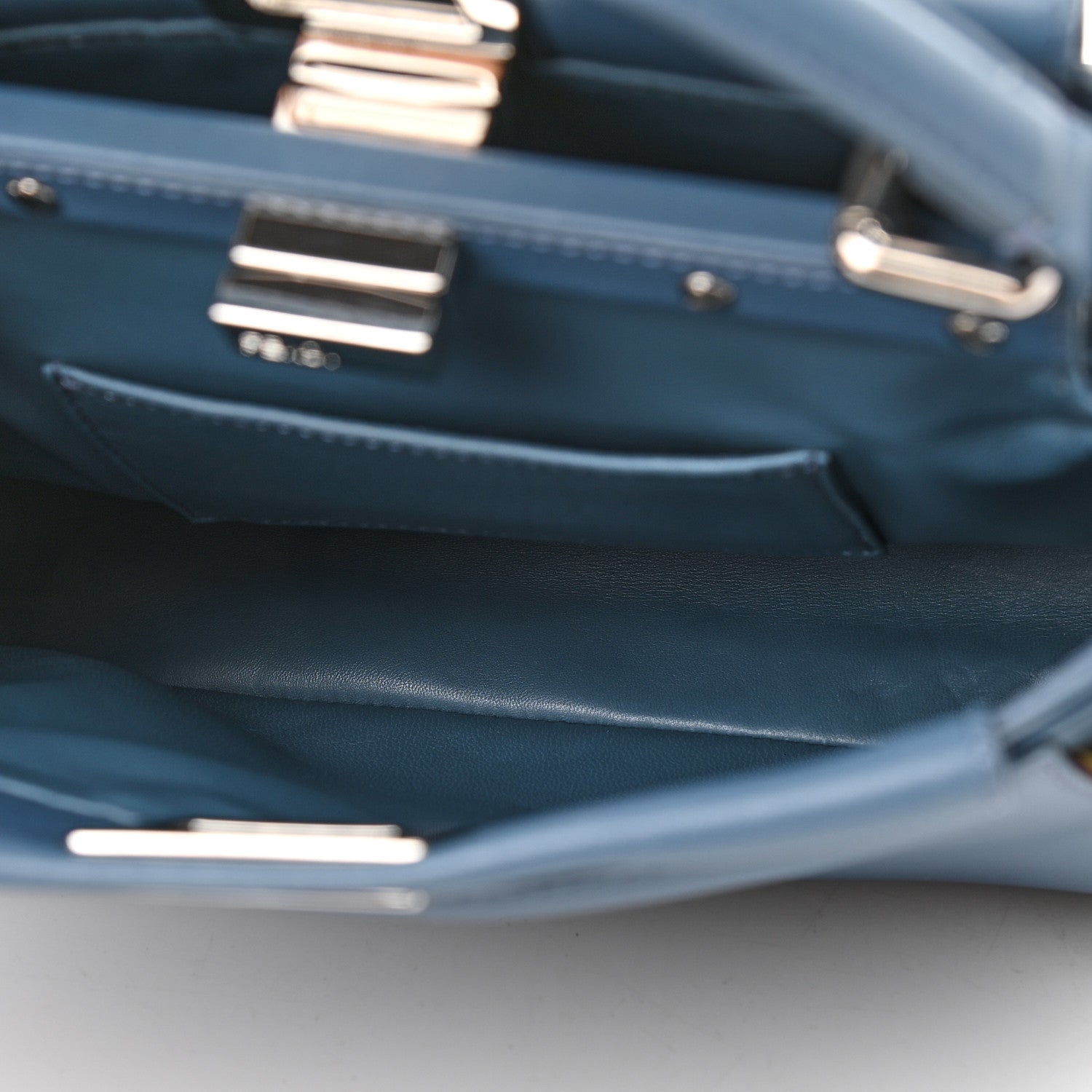 Fendi Nappa Bi-Color Mini Waves Peekaboo Iconic Satchel Ceruleo Banana 6 of 10