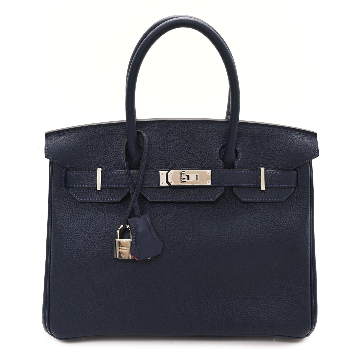 Togo Birkin Verso 30 Bleu Nuit Orange Poppy