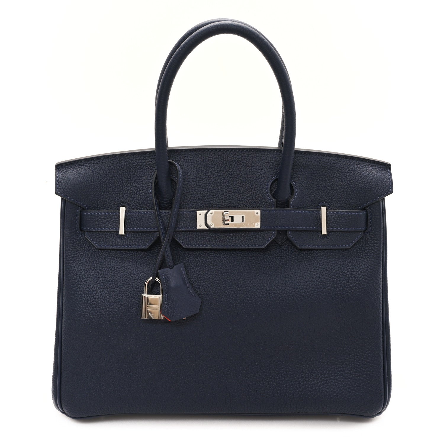Hermes Togo Birkin Verso 30 Bleu Nuit Orange Poppy 1 of 12