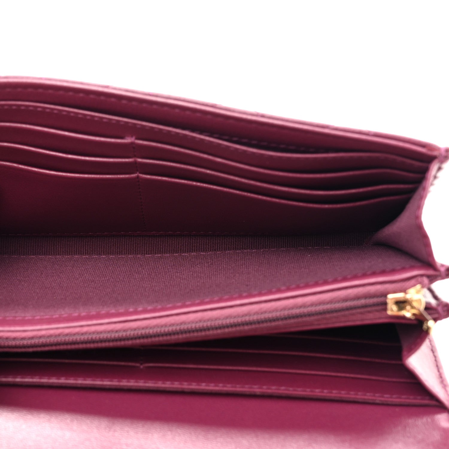 Chanel Lambskin Quilted Large Gusset Flap Wallet Purple 5 of 10