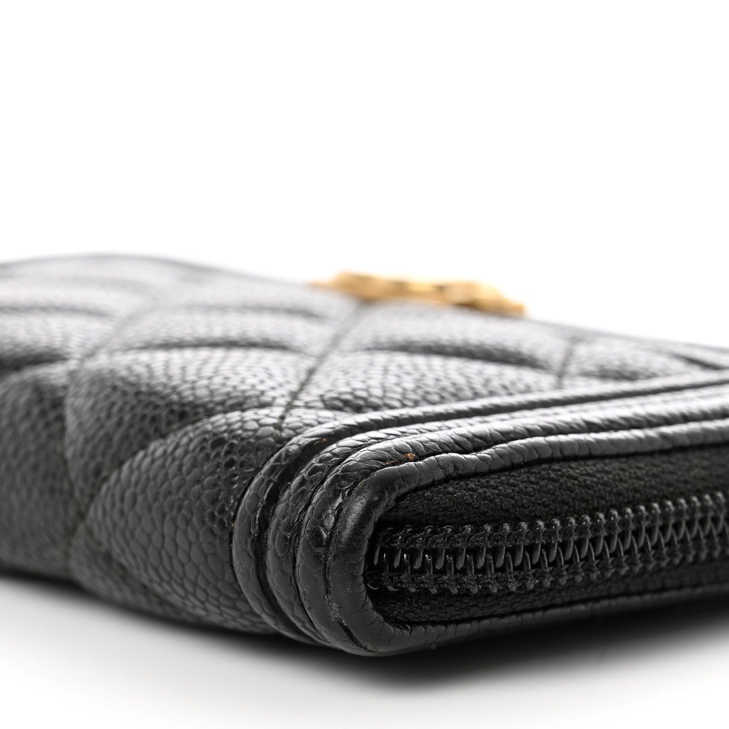Chanel Caviar Quilted Small Boy Zip Around Wallet Black 8 of 9