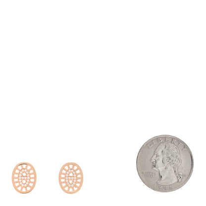 Hermes 18K Rose Gold Diamond Chaine d'Ancre Divine Stud Earrings 2 of 5