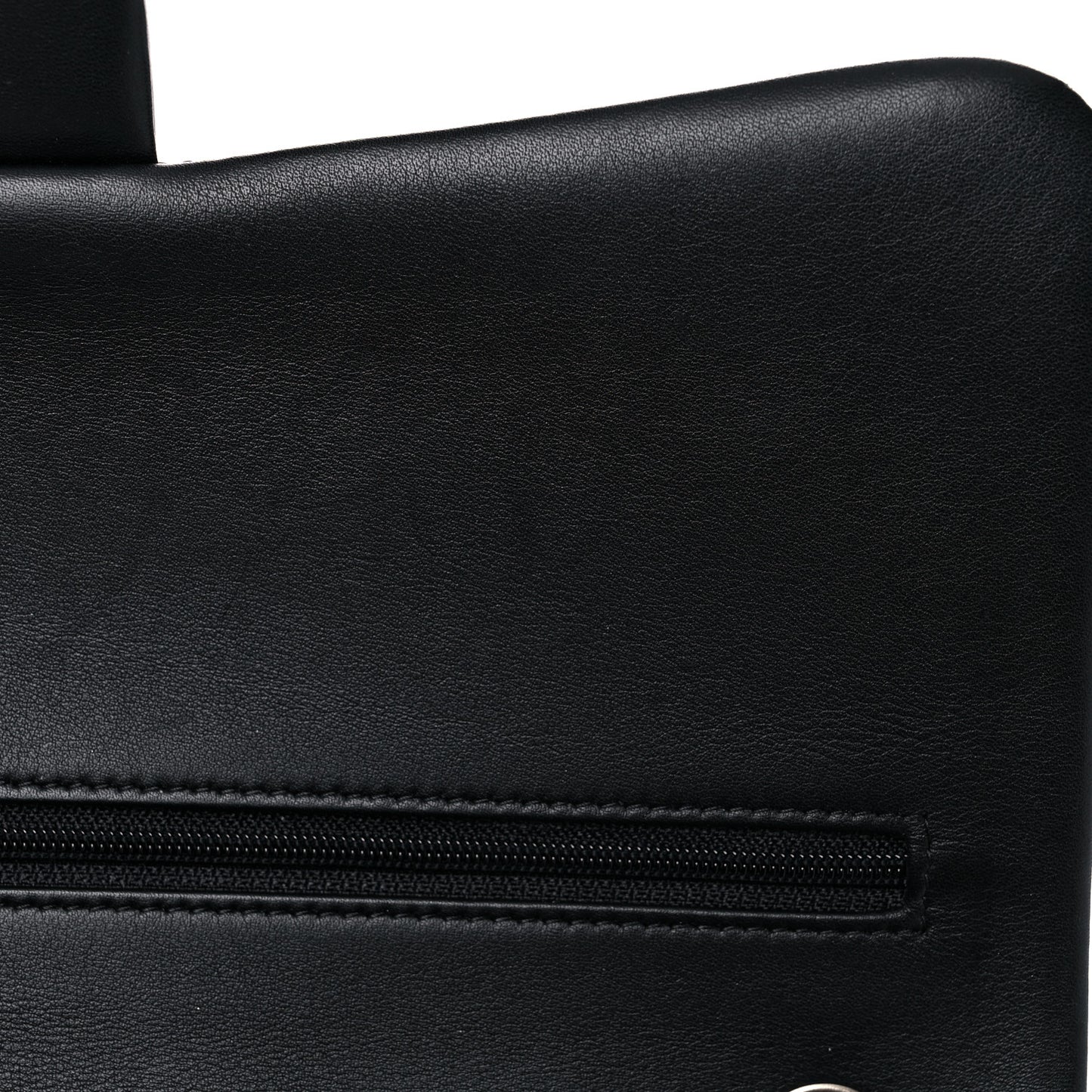 Patent Quilted Jumbo Double Flap Black