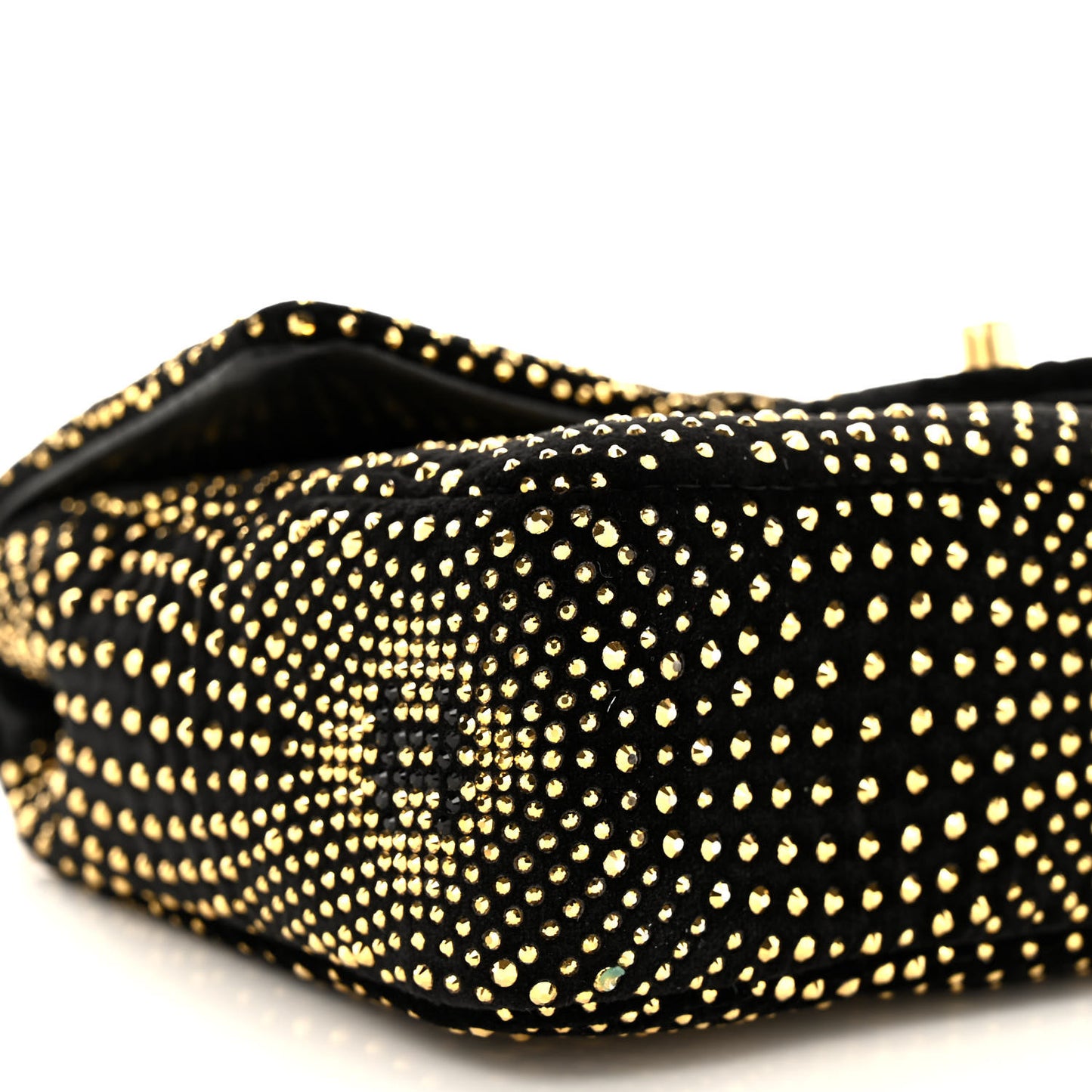 Velvet Strass Evening Flap Bag Black Gold