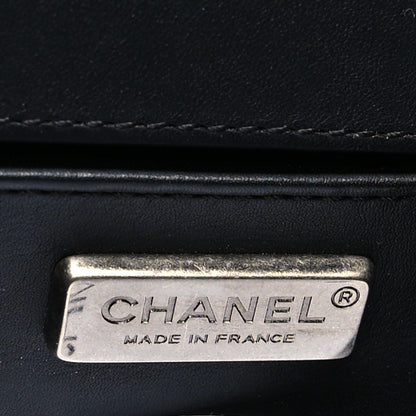 Chanel Patent Snakeskin Medium Boy Flap Black 5 of 9