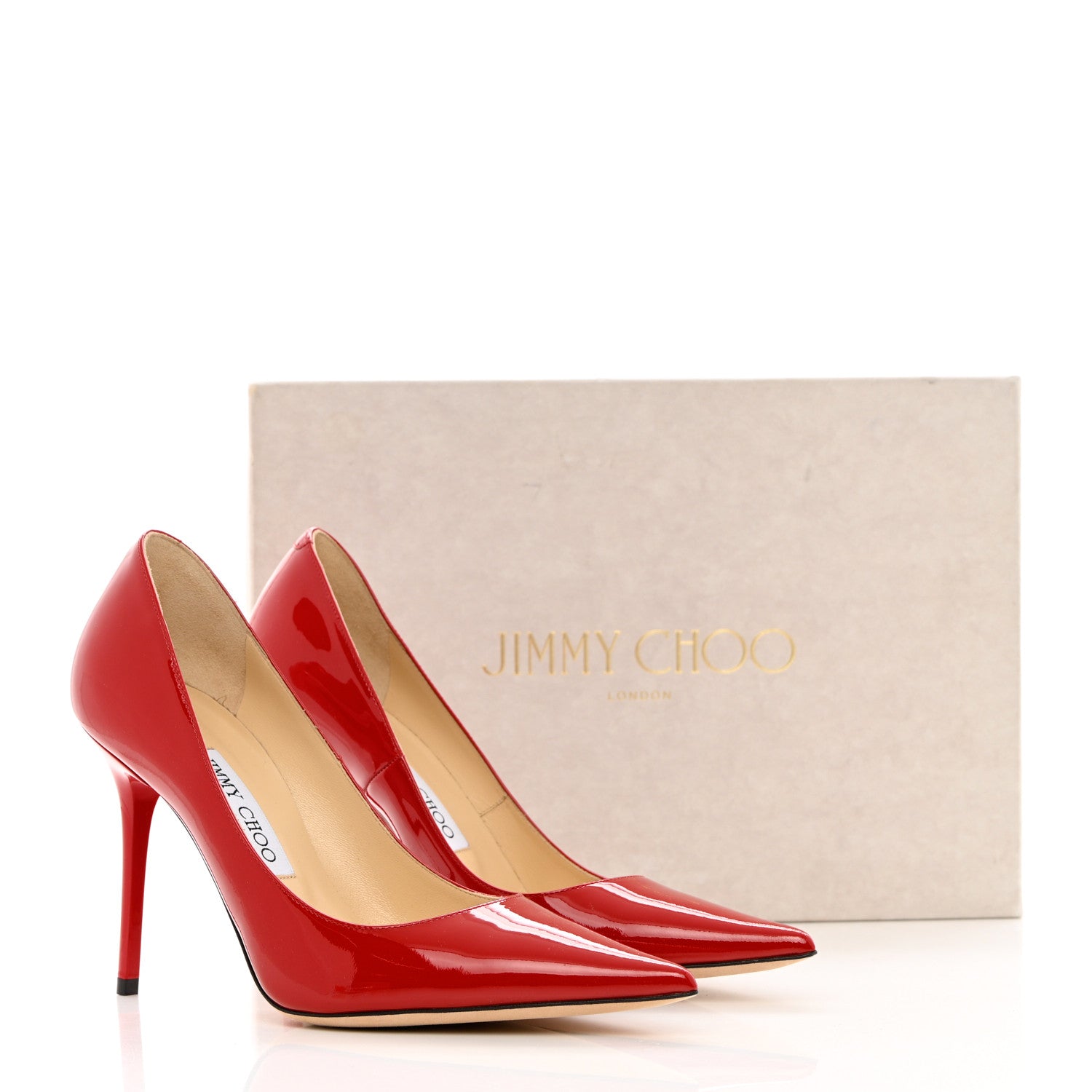 Jimmy Choo Patent Pointy Toe Abel Pumps 37 Red 9 of 9