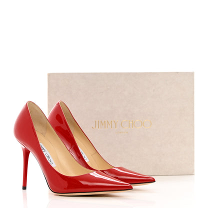 Jimmy Choo Patent Pointy Toe Abel Pumps 37 Red 9 of 9