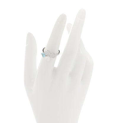 Tiffany Platinum Diamond Aquamarine Paper Flowers Ring 52 6 2 of 7