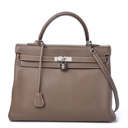 Hermes Togo Kelly Retourne 35 Etoupe 1 of 11