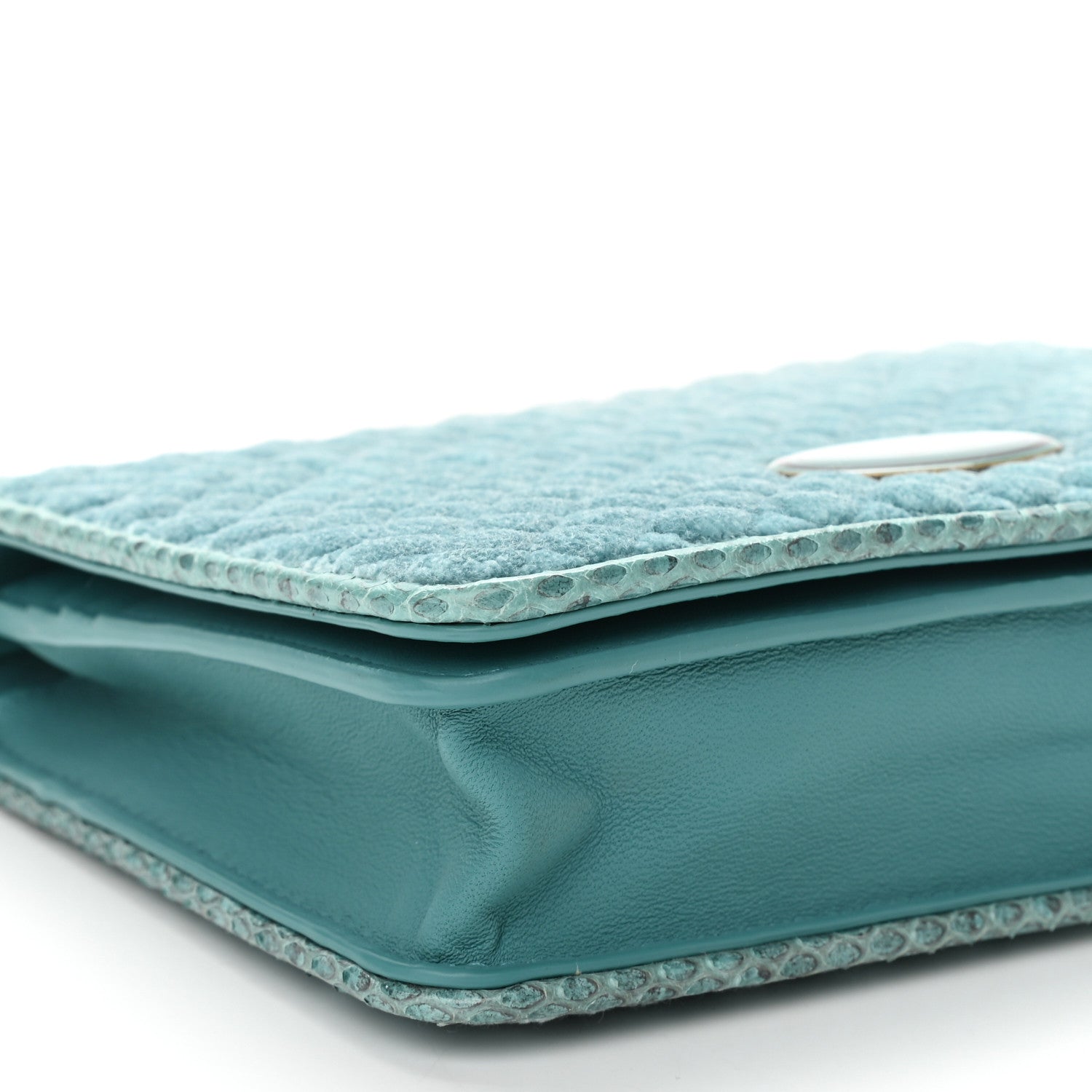 Bottega Veneta Velvet Ayers Intrecciato Butterfly Chain Wallet Linoleum 10 of 11