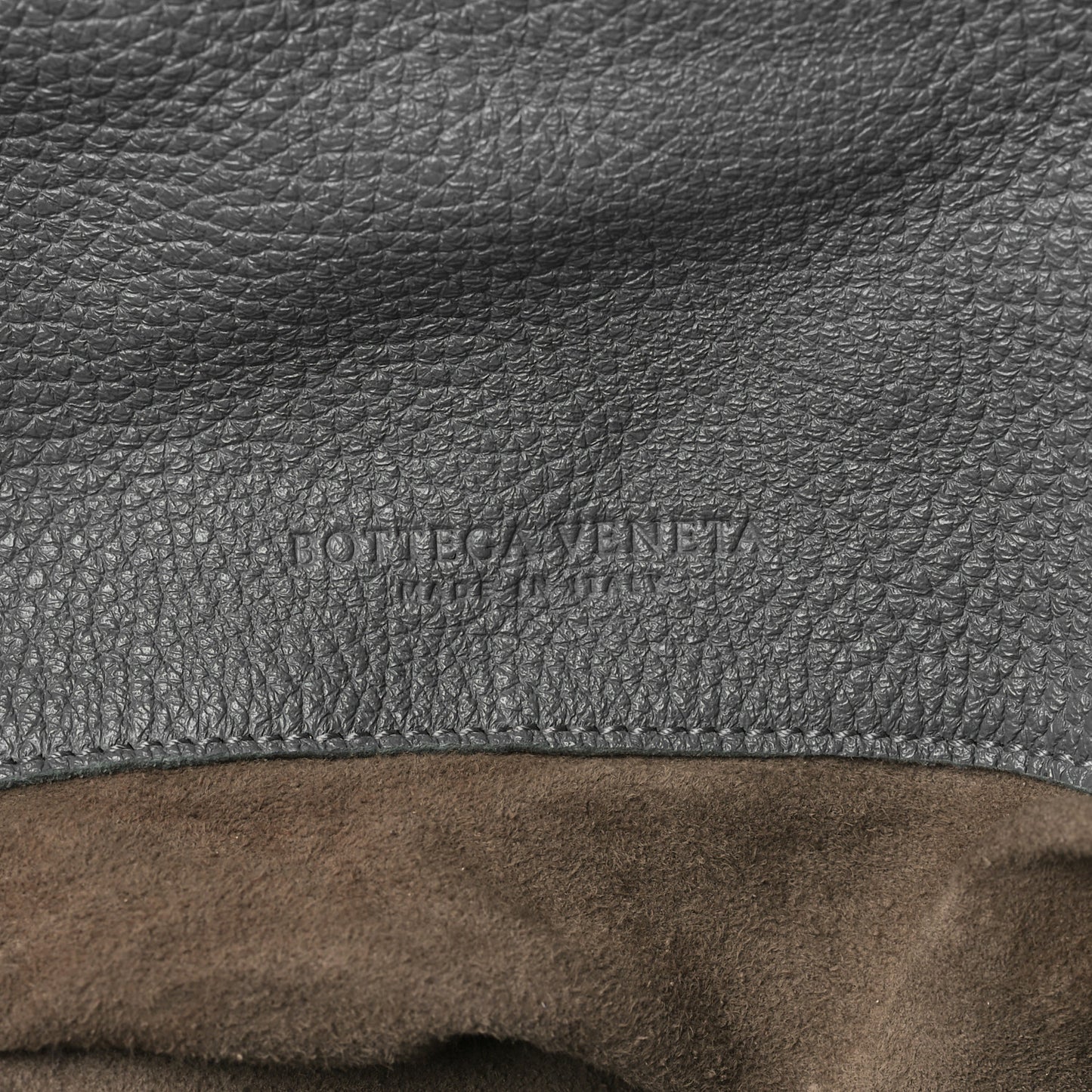 Washed Cervo Deerskin Large Hobo Grey