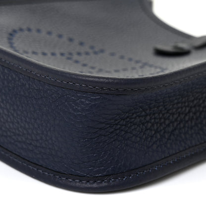Hermes Taurillon Clemence Amazone Sangle Cavale Evelyne TPM Bleu Nuit Bleu Encre Cuivre 10 of 11