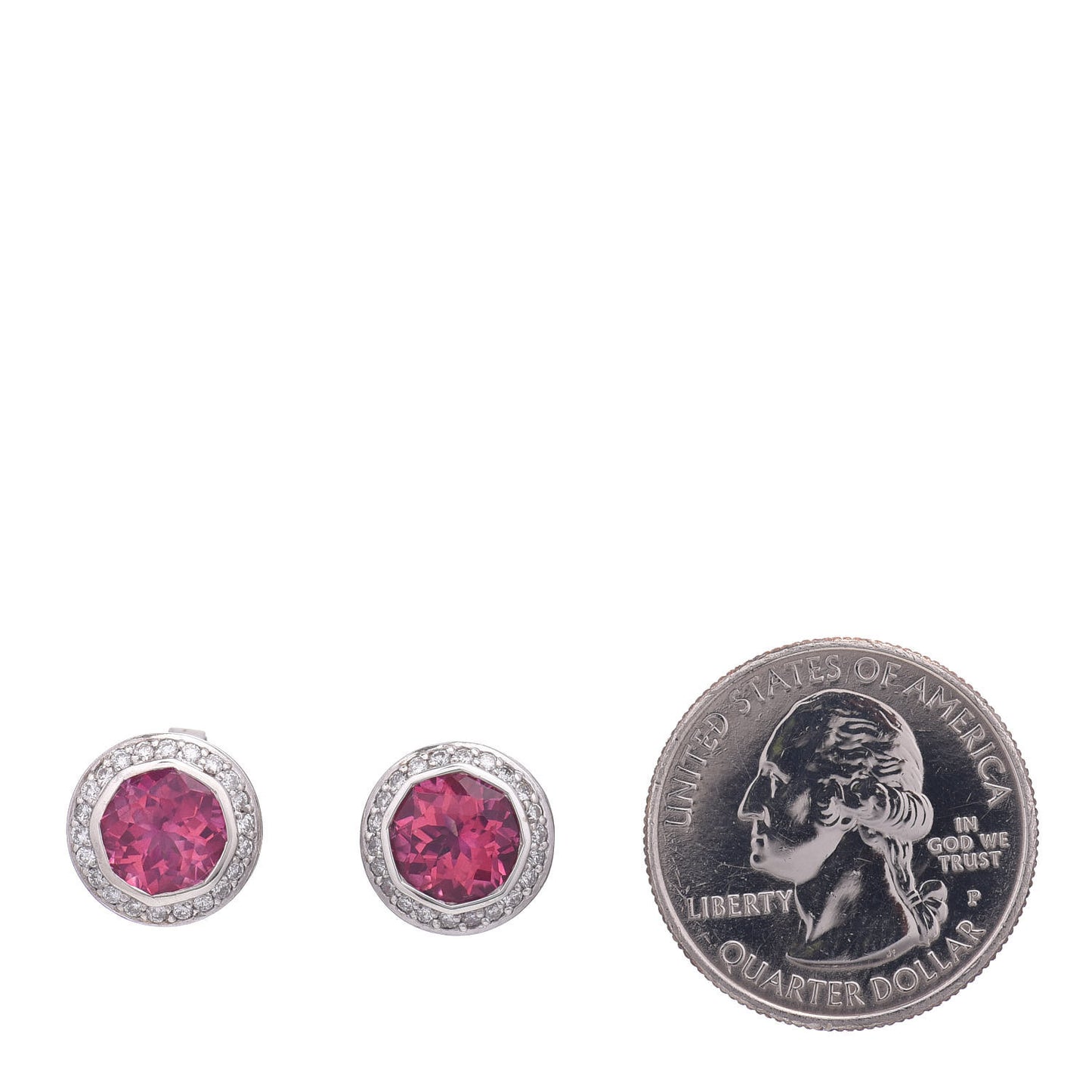 Sterling Silver 18K Yellow Gold Diamond Pink Topaz Batu Sari Earrings