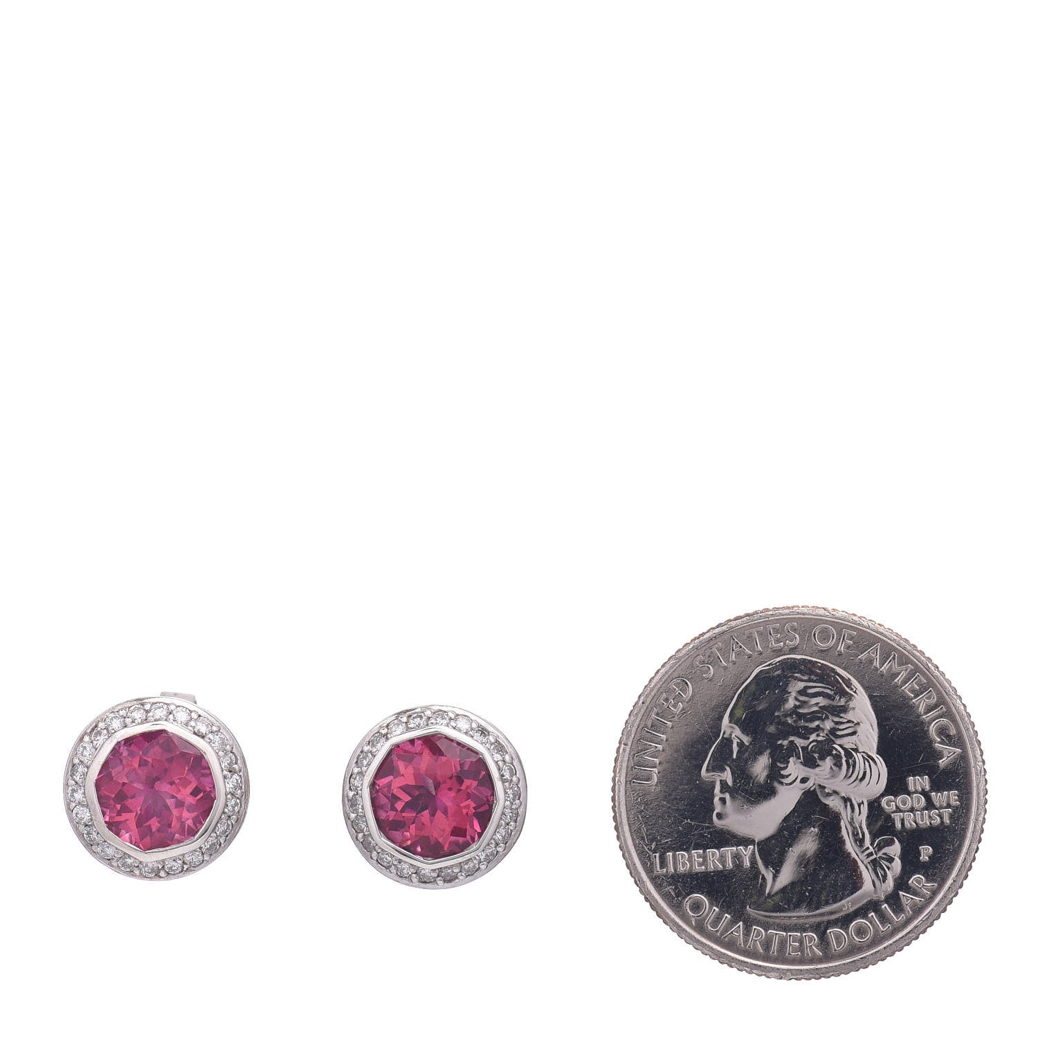 John Hardy Sterling Silver 18K Yellow Gold Diamond Pink Topaz Batu Sari Earrings 2 of 4
