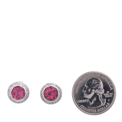 John Hardy Sterling Silver 18K Yellow Gold Diamond Pink Topaz Batu Sari Earrings 2 of 4