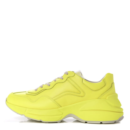 Gucci Calfskin Mens Rhyton Sneakers 7 Yellow Fluo 1 of 9