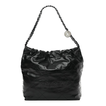 Chanel Shiny Calfskin Quilted Small Chanel 22 So Black 3 of 13