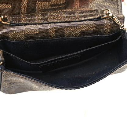 Fendi Glazed Fabric FF 1974 Nano Baguette Belt Charm Mogano Panna 5 of 9
