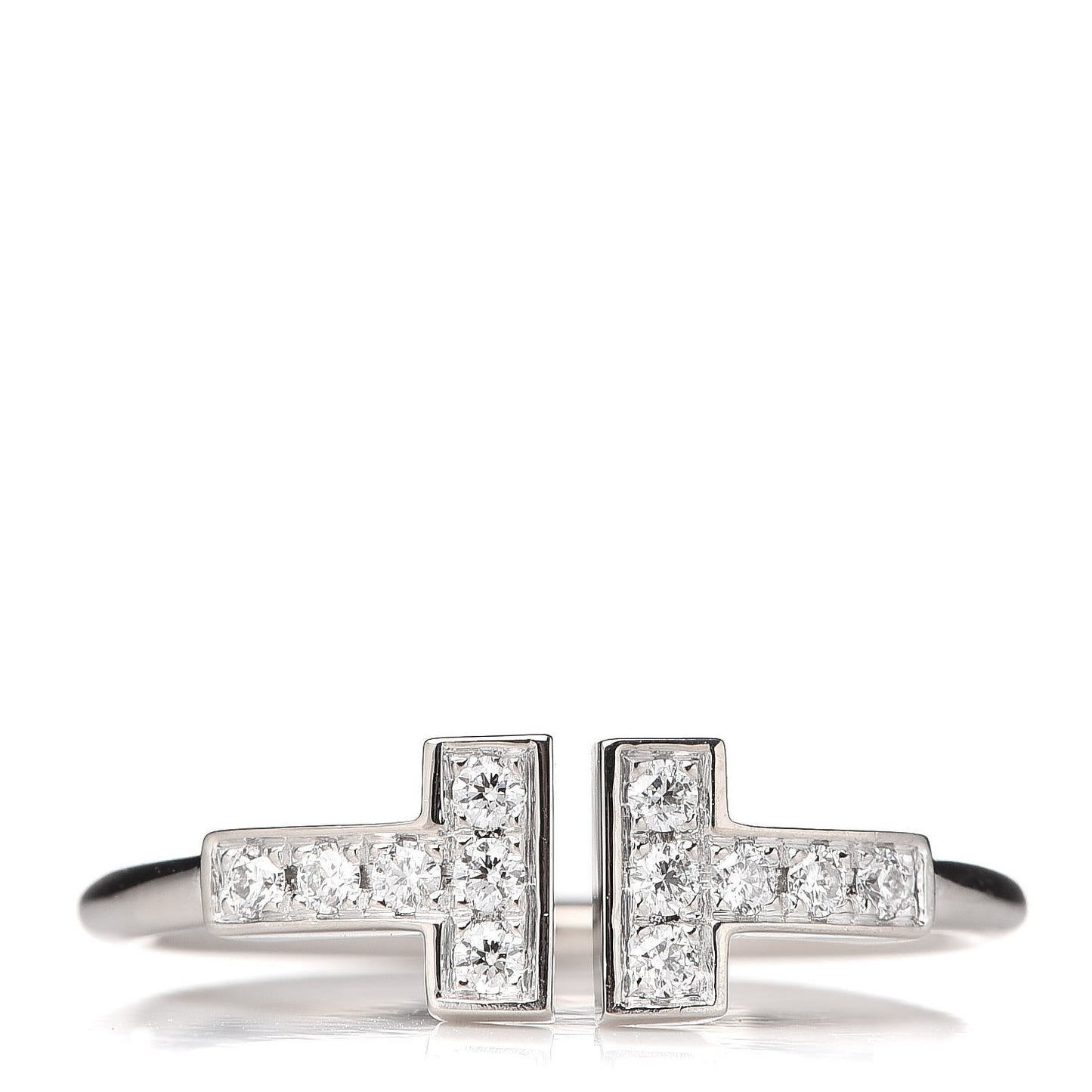 18K White Gold Diamond T Wire Ring 50 5.25